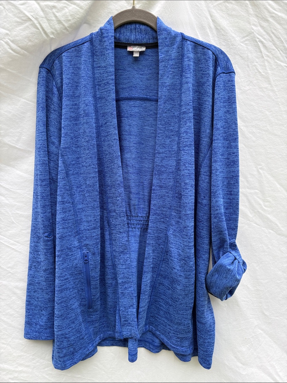 Talbots Heathered Royal Blue Open-Front Cardigan